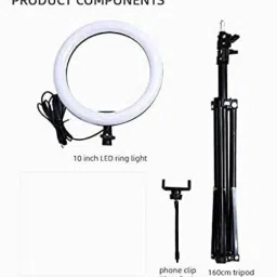 JAMMY ZONES Portable 10" Ring LED Light With 3 Brightness Mode Flash STAND TRIPOD 7ft J2 Ring Flash image 3