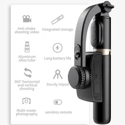 Wifton Q08 Selfie Stick wireless Tripod with Beauty Light 3 in 1 Extendable-IIX Single Gimbal for Mobile, Camera image 5