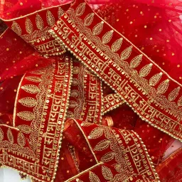 Net Embroidered Red Women Dupatta-picture-11
