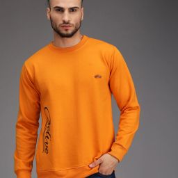 Men Printed Round Neck Yellow Sweater-image-2
