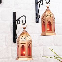 Homesake Set Of 2 Gold-Toned & Red Embellished Candle Holders-image-12