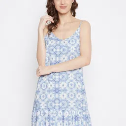 Hypernation Woman Blue Dyed Nightdress-image-98