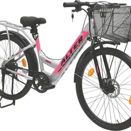 26" 002S-FLY MODEL ELECTRIC CYCLE, 95% PRE- ASSEMBLED WITH CHARGER (Grey & Pink) 26 inches Single Speed Lithium-ion (Li-ion) Electric Cycle-image-32