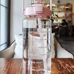 2Liter Large Capacity Sipper Portable BPA Free Transparent Water Bottle 2000 ml Bottle-image-37