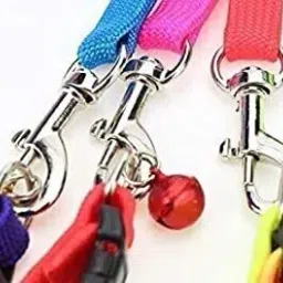 sip Multicolore Rainbow Collar and Leash Set with Bell for Extra Small ,Puppies Cats Dog & Cat Collar & Leash image 3