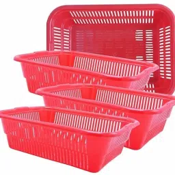 Multipurpose Organiser for Kitchen Cosmetics-Pack of-3 Plastic Fruit & Vegetable Basket-image-66