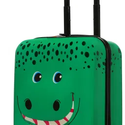 Small Cabin Suitcase (44 cm) 8 Wheels - Tic Tac Toe Zoo Crocodile Hard-Sided Cabin Luggage Green 44cm Kids Trolley Bag - Green-12