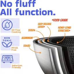 durapan Non-Stick Triply Roti Tawa with SafeHEX™ Technology – Induction Compatible Tawa 26 cm diameter image 4