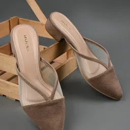 Rocia By Regal Camel Women Block Heel Mules Slip On For Women-1