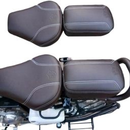 Fancy Brown Seat Compatible With RE Classic Chrome 350/500cc (2012 -2020) Split Bike Seat Cover For Royal Enfield Classic Desert Storm, Classic Chrome, Classic 350, Classic 500, Classic-image-3