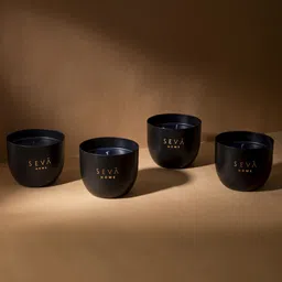 Seva Home Black Set of 4 Heirloom Candles - Noir-23