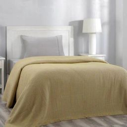 Yellow Solid 210 TC Polyester Single Bed Cover by Maspar-picture-47