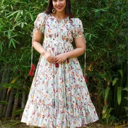 Women Gown Multicolor Below Knee Dress-image-44