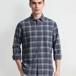 arrow Men Slim Fit Checkered Spread Collar Casual Shirt-picture-22