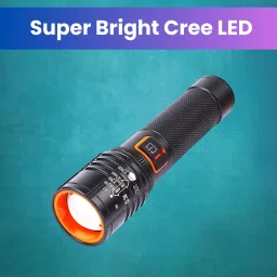 Rechargeable Torch Light, Telescopic Zoom, Ultra Bright LED Flashlight Z376 Torch-image-52