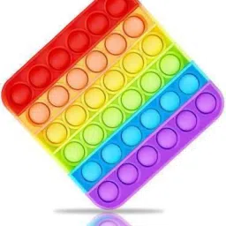 Pop It Fidget Toys,Push Pop Bubble Fidget Sensory Toy,Autism Special Needs Silicone Stress Relief Toy,Great Fidget Toy Sensory Toys Novelty Gifts for Girls Boys Kids Adults (Square Rainbow)-16