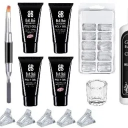 Acrylic Poly Gel Nail Extension Set Nail Art Combo Kit (White, Pink, Clear, Nude Pink)-17