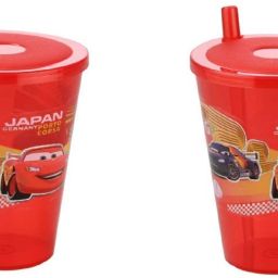 Joyo Plastic Disney Sipper Glass with Straw and Lid, 200ml (Joyo-Multicolour) - 2 Glasses (2 Glass Set)-image-3