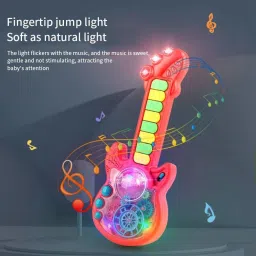 Toy Mini Guitar Toy for Kids | Musical Fun with Lights, Piano Keys, and Gears-44