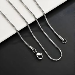 Non tarnish Stainless Steel Silver 2mm Round Snack Waterproof Necklace Chain Silver Plated Stainless Steel Chain-image-91