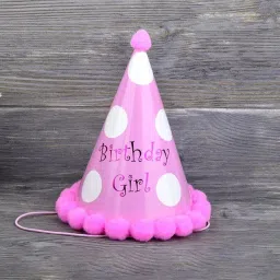 FUNCART Birthday Girl Polka Dot Cone Cap-image-1