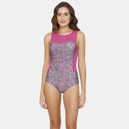 Printed Women Purple Swimsuit-image-2