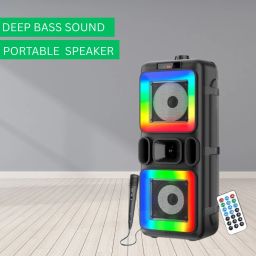 FRONY Pushpa(PORTABLE BLUETOOTH PARTY SPEAKER) 3D Sound With Karaoke Mic/RGB LightB71 40 W Bluetooth Party Speaker-image-91