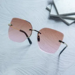 the magnifique Gradient, UV Protection, Mirrored, Toughened Glass Lens Retro Square, Rectangular, Over-sized Sunglasses (Free Size) image 2