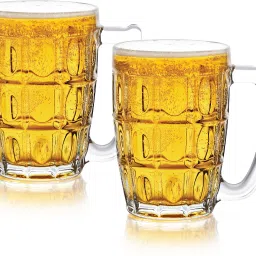 (Pack of 2) Executive Mug with Handle | Scratch Resistant & Easy to Clean | Glass Set Beer Glass-27