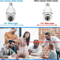 SIOVS PTZ HD Bulb Camera with COLOR Night Vision,Two-Way Audio,Smart Motion Detection Security Camera image 4