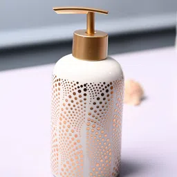 MARKET99 Off White Dots Printed Cylindrical Ceramic Waterproof Soap Dispenser 550 ml-image-73