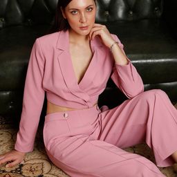 Vero Moda Marquee Collection Women Solid Single-Breasted Crop Blazers-image-123