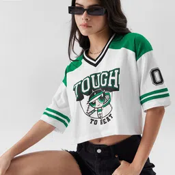 The Souled Store Powerpuff Girls Tough To Beat Oversized Cropped T-Shirts-image-21