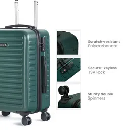 Assembly Set Of 2 Textured Hard Cabin-Sized Large-Sized Trolley Bags 40L 85L image 2
