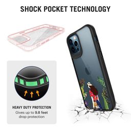 dailyobjects Daily Objects Adults Black & Red Printed Rastafar Hybrid Clear iPhone 12 Pro Back Case image 3