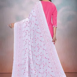Label Khoj Floral Embroidered Regular Thread Work Kurta with Trousers & Dupatta image 4