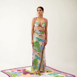 Tizzi Abstract Printed Swimwear Cover-Up Skirt-10