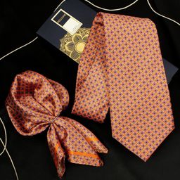 PELUCHE Men Printed Neck Tie & Pocket Square Accessory Gift Set-image-15