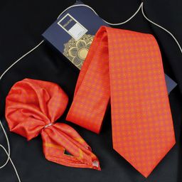PELUCHE Men 2-Pcs Printed Tie & Pocket Square Accessory Gift Set-18