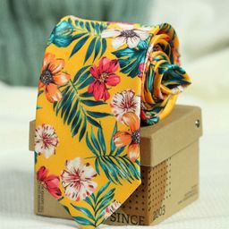Tossido Men Yellow & Blue Printed Broad Tie-picture-20