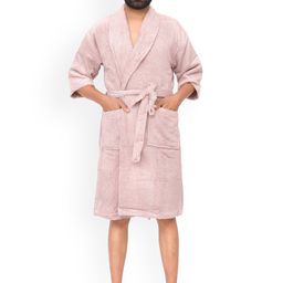 Home Fresh Unisex Self Design Pure Cotton Bath Robe With Belt-image-91