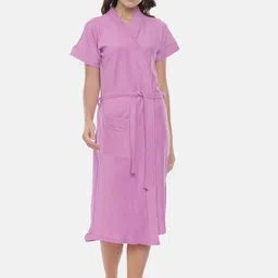 GOLDSTROMS Women Pink Solid Bathrobe-picture-51
