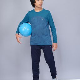 Technosport Boys Abstract Printed Antimicrobial Slim Fit Sports T-shirt-17