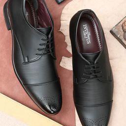 INVICTUS Men Black Solid Formal Brogues-image-17