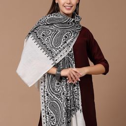 SWI Stylish Floral Embroidery Aari Work Shawl-picture-53