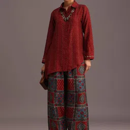 KALKI Fashion Mirror Embroidered Linen Shirt With Trousers Co-Ords-picture-9