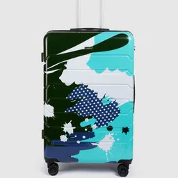 Teakwood Leathers Printed Hard-Sided Large-Sized Check-In Trolley Bag 96L-57