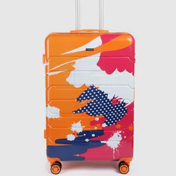 Teakwood Leathers Printed Hard-Sided Large-Sized Check-In Trolley Bag 96L-54