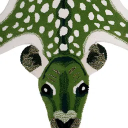 Exotic India Green & White Cotton Handmade Spotted Deer Tufted Yogic Asana Floor Mats-image-90