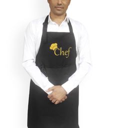 SWITCHON Black & Yellow Chef Printed Waterproof Kitchen Apron-28